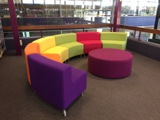 Colorful CONCLAVE Hub Low Back Curve Seats