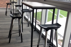 Straight Perch Table and TECHSPACE Stools