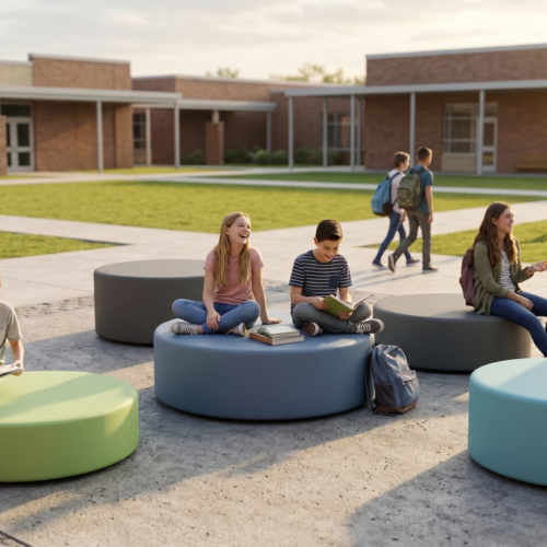 NN26 Skinned Circle Round Ottoman Lifestyle 01