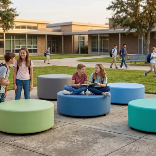 NN26 Skinned Circle Round Ottoman Lifestyle 03