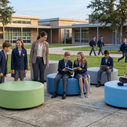 NN26 Skinned Circle Round Ottoman Lifestyle 04