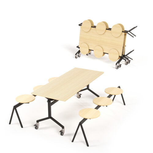 Reunion Table Folded And Stack Round Seats